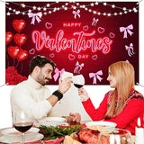 Happy Valentines Day Banner Red Rose Floral Backdrop Wedding Photo Booth Decor