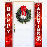 Red Heart Valentines Day Banner 72x12 Inch Porch Door Home Decor