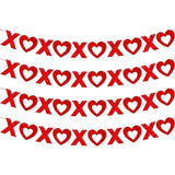4 Pack Felt Red Pink XOXO Heart Garland Banners Valentines Wedding Decor