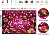 Neon Happy Valentine Backdrop Pink Love Hearts Valentines Day Wall Banner