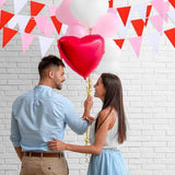 165 Feet Valentines Triangle Pennant Banner Red White Pink Party Decoration