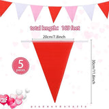165 Feet Valentines Triangle Pennant Banner Red White Pink Party Decoration