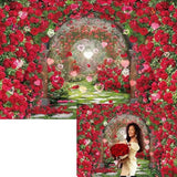 Valentines Day Red Rose Garden Backdrop Floral Photography Party Banner