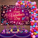Valentines Day Neon Backdrop Pink Love Heart Party Photo Booth Banner