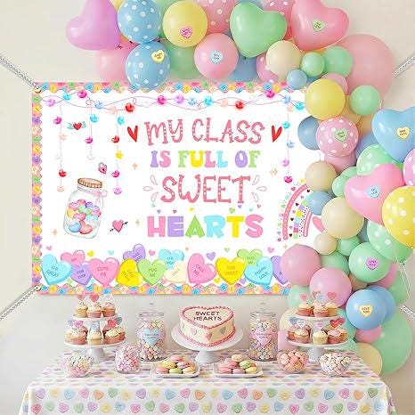 My Class is Full of Sweethearts Valentines Day Classroom Party Banner Colorful
