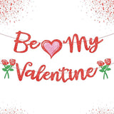 Red Glitter Be My Valentine Banner 10 Feet Valentines Day Decoration