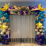 Eid Mubarak Balloon Arch Kit: Turquoise, Gold, Purple Ramadan Decorations