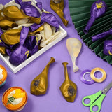 60 Pcs Ramadan Mubarak Balloons Purple Gold Eid Latex Party Decor 12 Inch