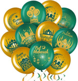 40 Pcs Ramadan Mubarak Balloons Green Gold Eid Latex Party Decor for Home