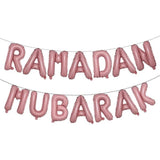 16 Inch Rose Gold Eid Mubarak Foil Balloons Pink Ramadan Party Decor