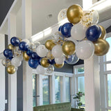 60 Pcs Navy Blue Gold Balloons 12 Inch Confetti Ribbons Birthday Eid Ramadan Decor