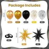 52 Pcs Black Gold Metallic Balloons Confetti 12 Inch Party Graduation Wedding Decor