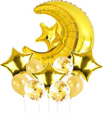 Gold Moon and Star Balloon Set: Celestial Party Decor