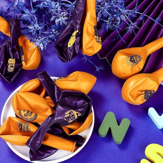 40PCS Ramadan Mubarak Balloons Eid Latex Party Decorations Purple Gold Home Decor