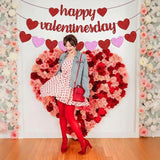 Glitter Happy Valentines Day Banner Red Pink Heart Garland Valentines Party Home Decor