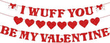 Valentines Day Banner Garland Set of 3 Red Heart Glitter Garlands Party Decor