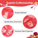 Large Valentines Day Door Cover 6x29 Ft Happy Banner Hearts Gnomes Party Decor