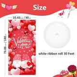 Large Valentines Day Door Cover 6x29 Ft Happy Banner Hearts Gnomes Party Decor