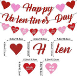 Red Pink Glitter Happy Valentines Conversation Heart Banner Home Office Decor