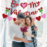 Valentines Banner Red Pink Heart Be My Valentine Garland Party Home Decor