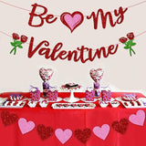 Valentines Banner Red Pink Heart Be My Valentine Garland Party Home Decor