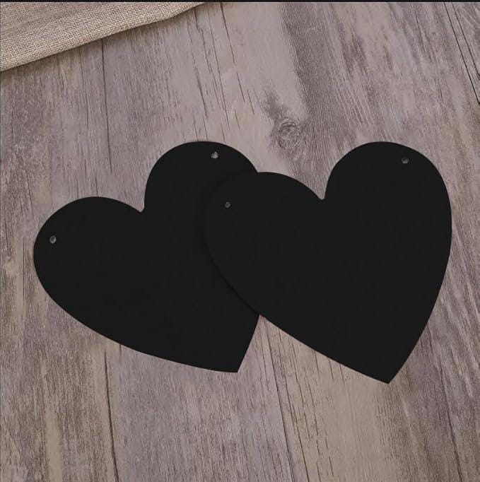 2 Pack Black Heart Garland Banner Gothic Emo Valentines Bachelorette Party Decor