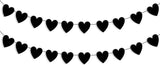 2 Pack Black Heart Garland Banner Gothic Emo Valentines Bachelorette Party Decor