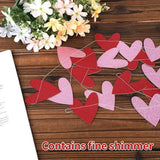 I Love You Banner Red Pink Glitter Valentines Hanging Heart Garland Party Decor