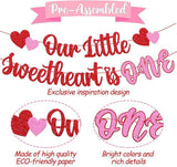 Our Little Sweetheart Is One Banner Valentines Day First Birthday Party Decor