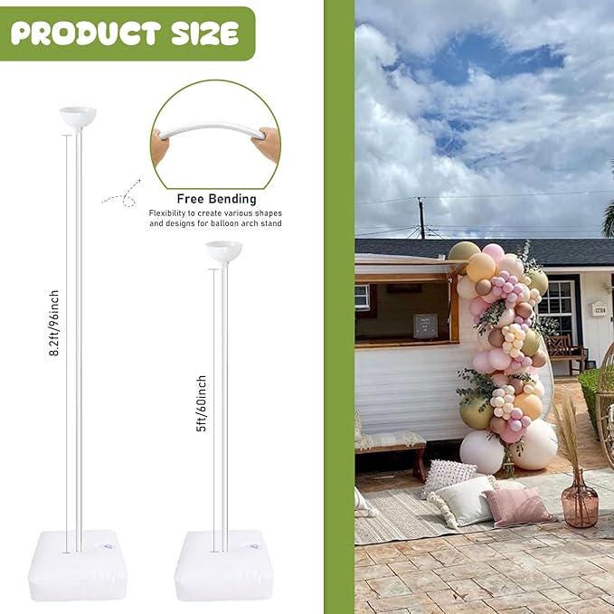 8.2ft 5ft Balloon Arch Kit Adjustable Half Stand Base White Wedding Birthday Party