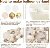 Sand White Gold Balloon Arch Kit Light Ivory Beige Nude Chrome Confetti Party Decorations