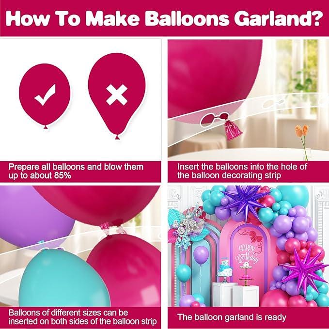 Hot Pink Teal Blue Balloon Arch Garland Kit Balloons for Party Decorations