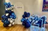 152PCS Blue Balloon Arch Kit Silver Balloons for Birthday Wedding Party Decor