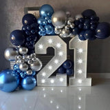 152PCS Blue Balloon Arch Kit Silver Balloons for Birthday Wedding Party Decor