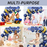 Outer Space Astronaut Balloon Garland Kit Navy Black Gray Gold Balloons for Party Decor