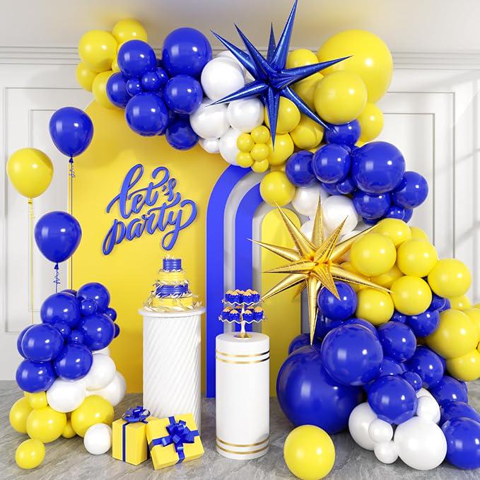 Royal Blue & Yellow Balloon Arch Kit: Party Garland Decor