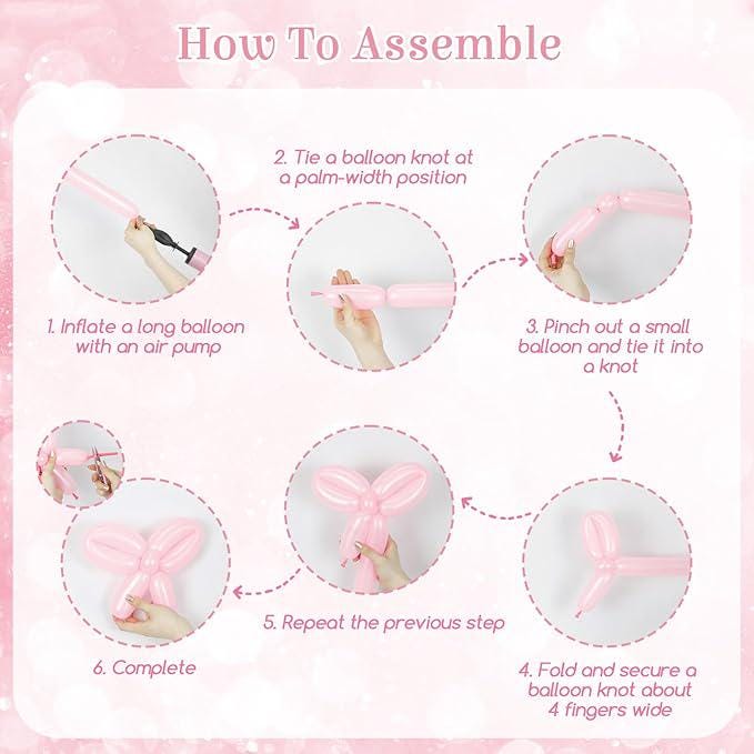 Pink Bow Balloon Arch Kit Clear Light Pearl Pink White Balloons for Party