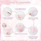 Pink Bow Balloon Arch Kit Clear Light Pearl Pink White Balloons for Party