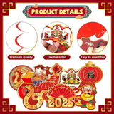 22pcs Chinese New Year 2025 Banner Hanging Swirls Snake Lunar Festival Decor