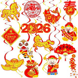 20pcs Chinese New Year 2026 Hanging Swirls Horse Ceiling Streamers Decor