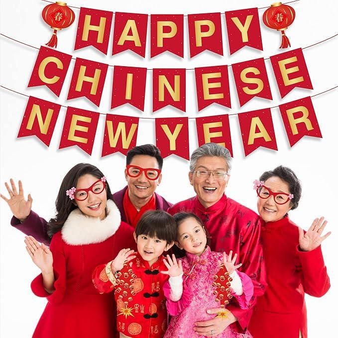 Chinese Spring Festival Banner Red Snake Year Party Decorations Kids Home Decor