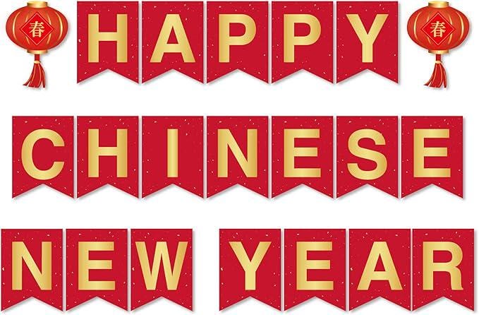 Chinese Spring Festival Banner Red Snake Year Party Decorations Kids Home Decor