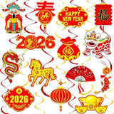 20pcs Happy Chinese New Year Hanging Swirls Horse Ceiling Festival Decor