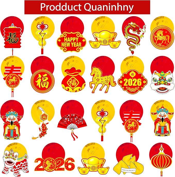 20pcs Happy Chinese New Year Hanging Swirls Horse Ceiling Festival Decor