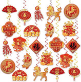22-Piece Chinese New Year Hanging Swirl Decorations Spring Festival Party Set