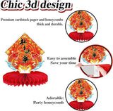 10 Pcs Chinese New Year Party Decorations Red Gold Honeycomb Table Centerpieces