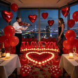 1100 Pcs Valentines Day Balloons Kit Red Hearts Silk Rose Petals Romantic Party Decor