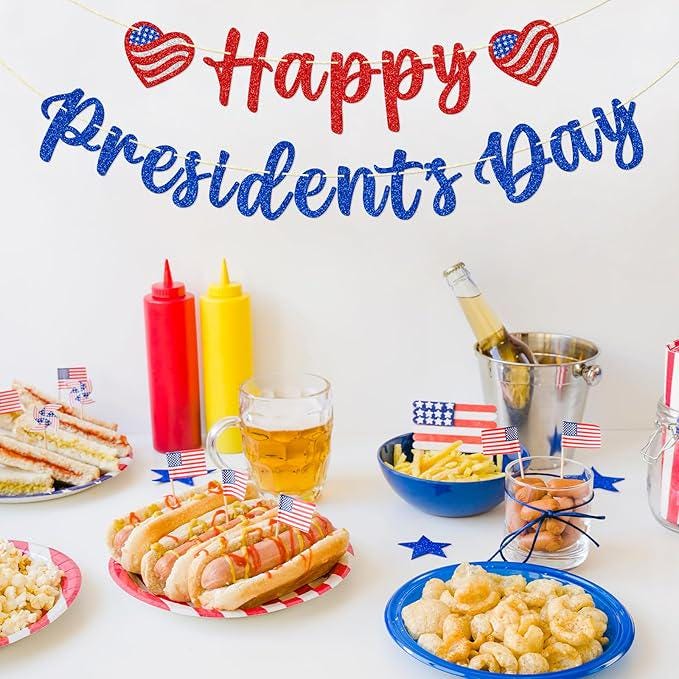 Presidents Day Banner Patriotic Classroom and Home Decor Happy Celebration Decorations
