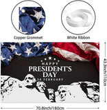 Presidents Day Banner: 70" American Flag Backdrop, Patriotic Decor
