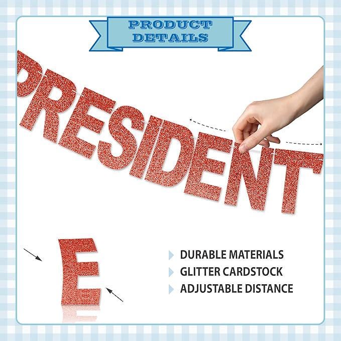 Happy Presidents Day Banner Party Decorations Patriotic Decor for Classroom and Home